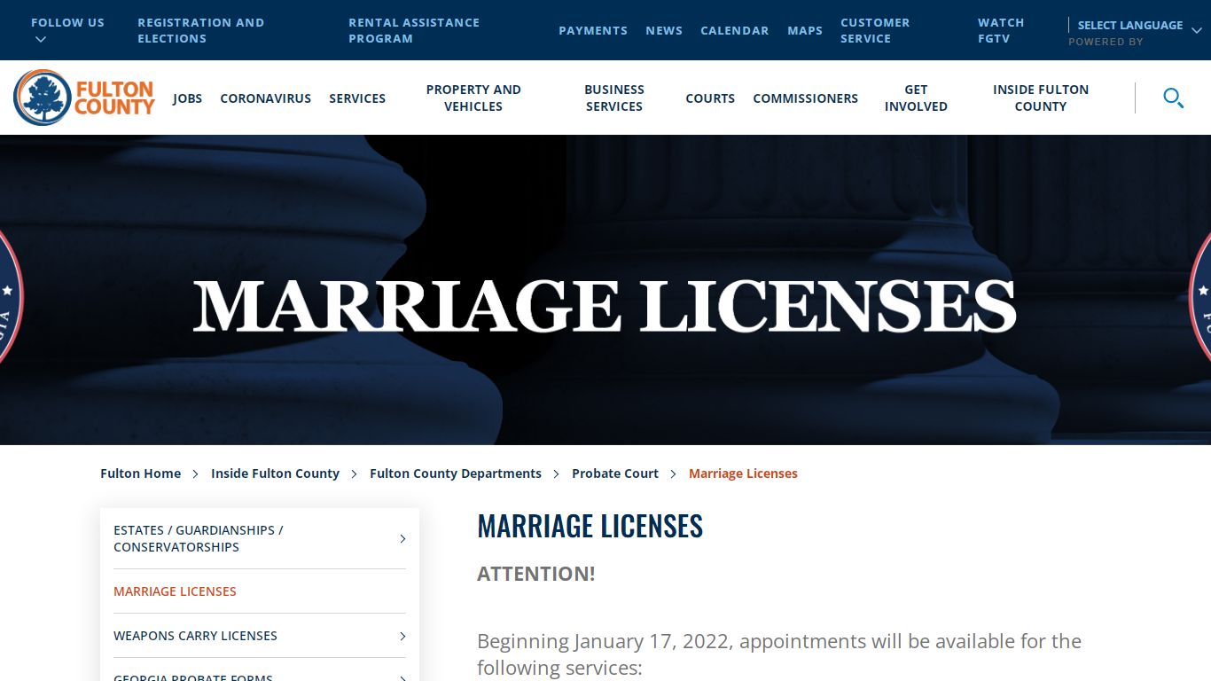 Marriage Licenses - Fulton County, Georgia