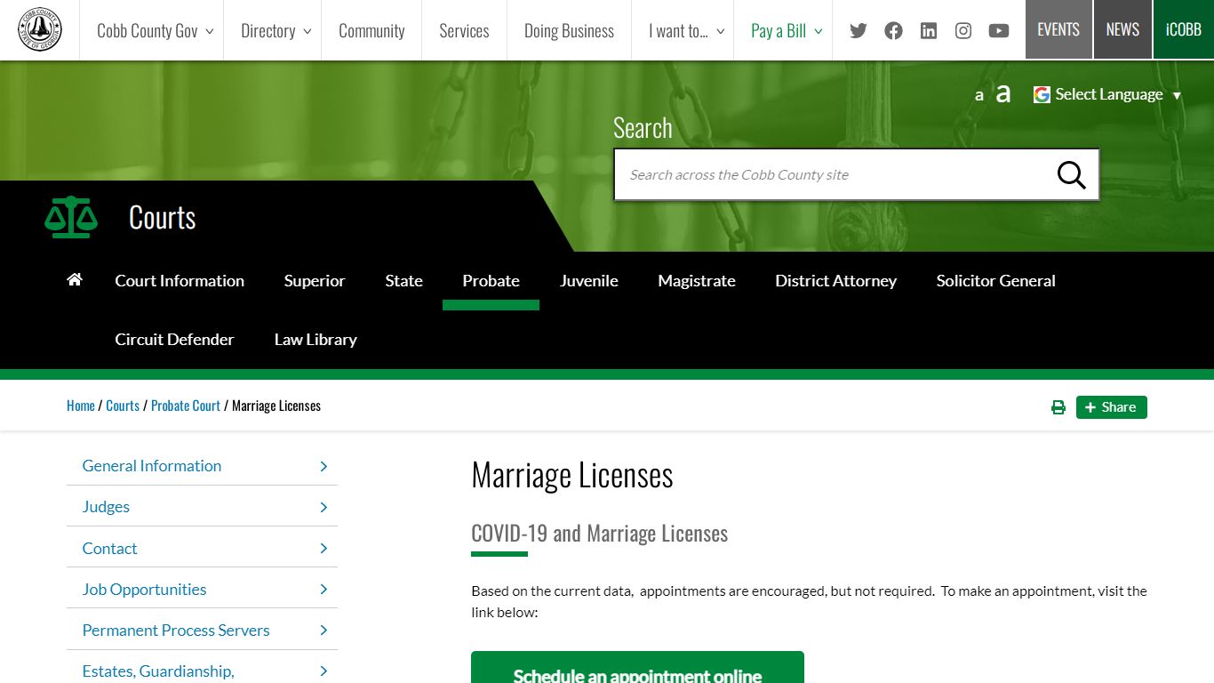 Marriage Licenses | Cobb County Georgia